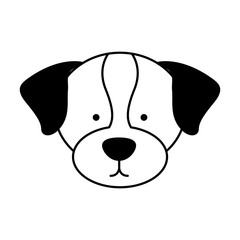 cute dog mascot head isolated icon vector illustration design