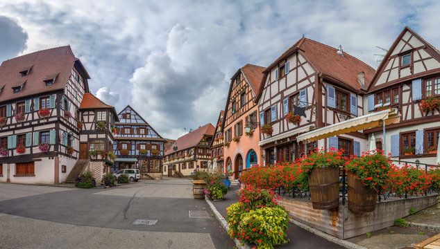 Market Square in Dambach-la-Ville, Alsace, France