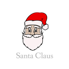 Happy New Year. Christmas post card. Vector Santa Claus.
