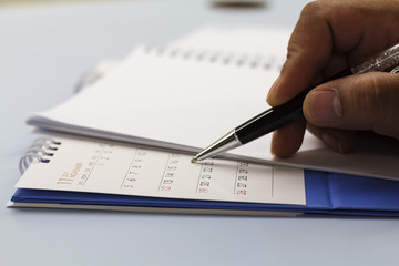 Planning calendar on the office desk.