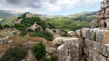 Fototapeta na wymiar The Ruins of Nimrod's fortress in Israel