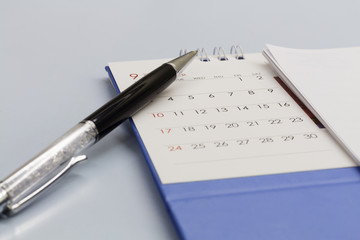 Planning calendar on the office desk.