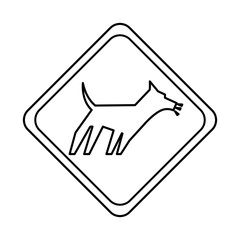 dog signal traffic isolated icon vector illustration design