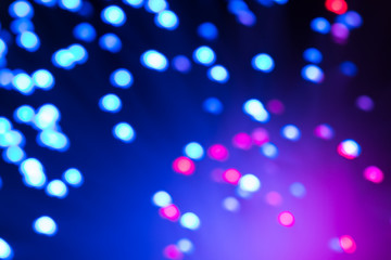 Defocused blue lights bokeh abstract background