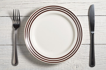 Plate and cutlery