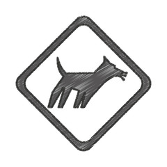 dog signal traffic isolated icon vector illustration design