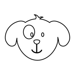 cute dog mascot head isolated icon vector illustration design