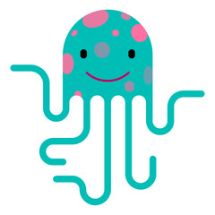 octopus smiling with arms extended