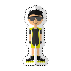skater avatar character icon vector illustration design