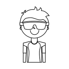 Obraz premium athlete avatar character icon vector illustration design