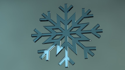 stylish snowflake done in 3d