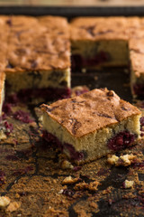 Peace of a cherry pie on a plate