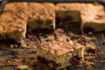 Peace of a cherry pie on a plate