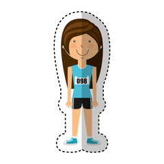 woman athlete avatar character vector illustration design