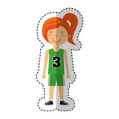 woman athlete avatar character vector illustration design
