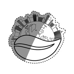 Eco green city icon vector illustration graphic design