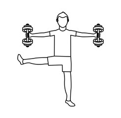 athlete avatar character weight lifting icon vector illustration design
