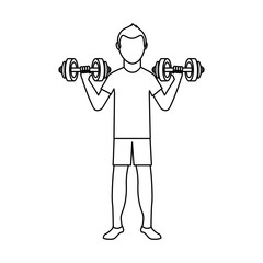 athlete avatar character weight lifting icon vector illustration design