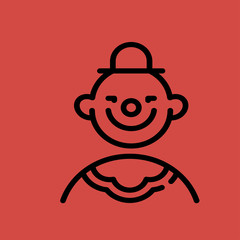 clown icon.flat design