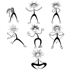 Funny man in seven different emotions