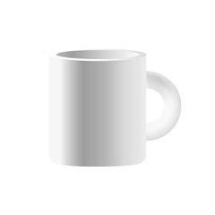 Vector white ceramic mug isolated on white background.