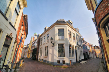 Streets of Leeuwarden  -  city  in Friesland in the Netherlands
