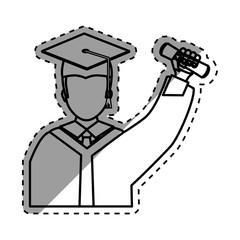 Young student graduation icon vector illustration graphic design