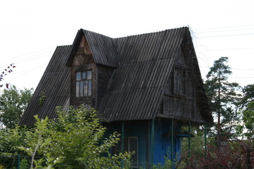 Dark abandoned house looks like the abode of a witch, where she commits atrocities