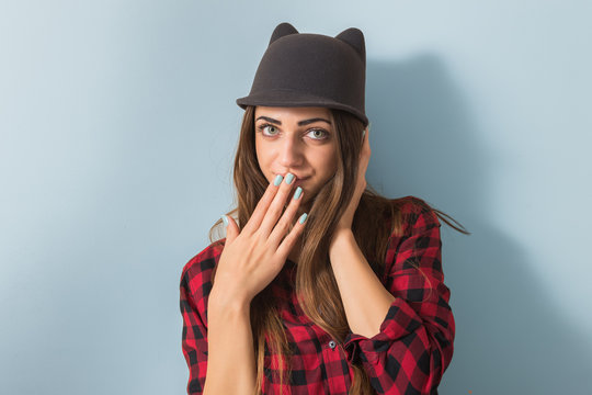 Woman make oops expression