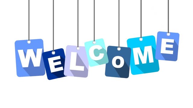 welcome video with blue flat tag