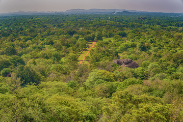 Fototapeta na wymiar Sigiriya or Sinhagiri ,Sri Lanka: aerial view of jungle 