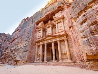 Al Khazneh tomb in the ancient city of Petra. Jordan