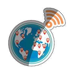 World internet connection icon vector illustration graphic design