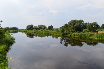 Fototapeta na wymiar Narew w Tykocinie/The Narew river in Tykocin, Poland