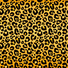 Seamless leopard pattern. Vector. 
