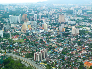 Malaysia city view with bungalows