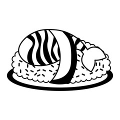 delicious japanese food isolated icon vector illustration design