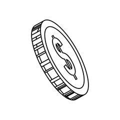 Coin money isolated icon vector illustration graphic design