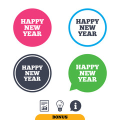 Happy new year sign icon. Christmas symbol.