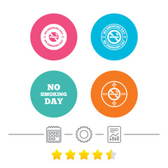 No smoking day icons. Against cigarettes.
