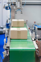 Boxes on a conveyor belt