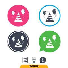 Party hat sign icon. Birthday celebration symbol.