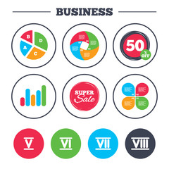 Fototapeta premium Roman numeral icons. Number five, six, seven.
