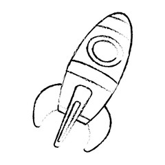 space rocket vehicle icon over white background. vector illustration