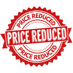 Price reduced sign or stamp
