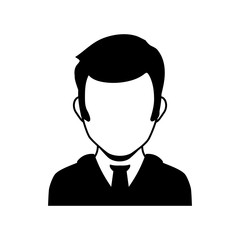 avatar man wearing suit and tie icon over white background. vector illustration