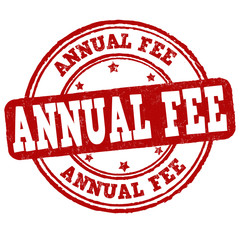Annual fee sign or stamp