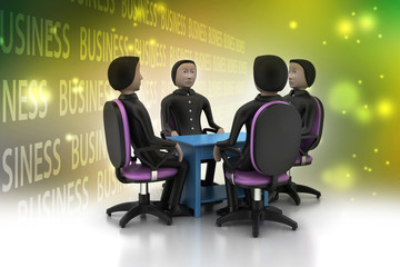 3d people in business meeting