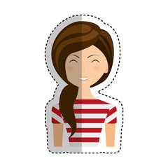 young woman avatar character vector illustration design