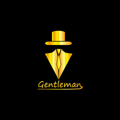 Golden Gentleman Logo Silhouette, EPS8, Vector, Illustration